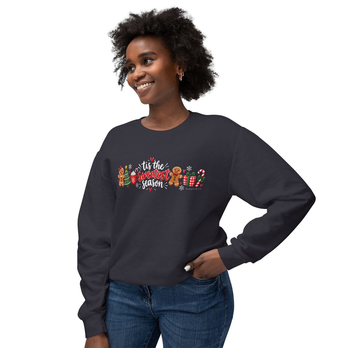 Crewneck Sweatshirt - "'Tis the Sweetest Season" Christmas Gingerbread Holiday Sweatshirt