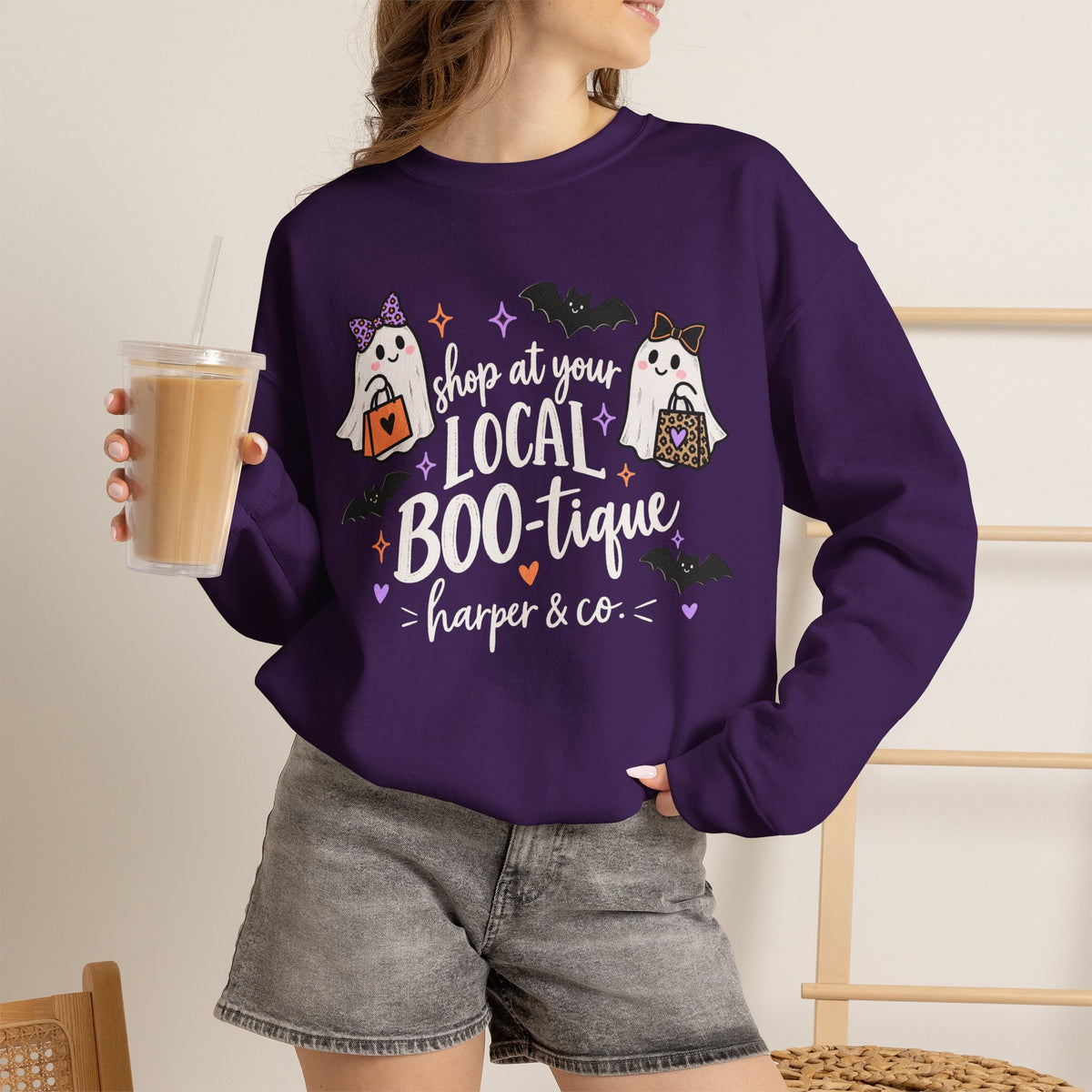 Halloween Ghosts Crewneck Sweatshirt — Cute Trick-or-Treat Boo-tiful Design