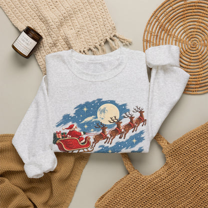 Christmas Santa Sleigh Night Sky Farm Sweatshirt