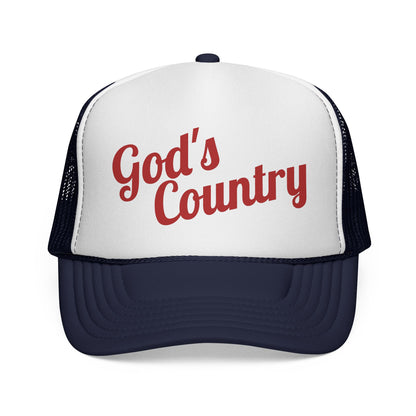 God's Country Trucker Cap — Patriotic Mesh Back Hat