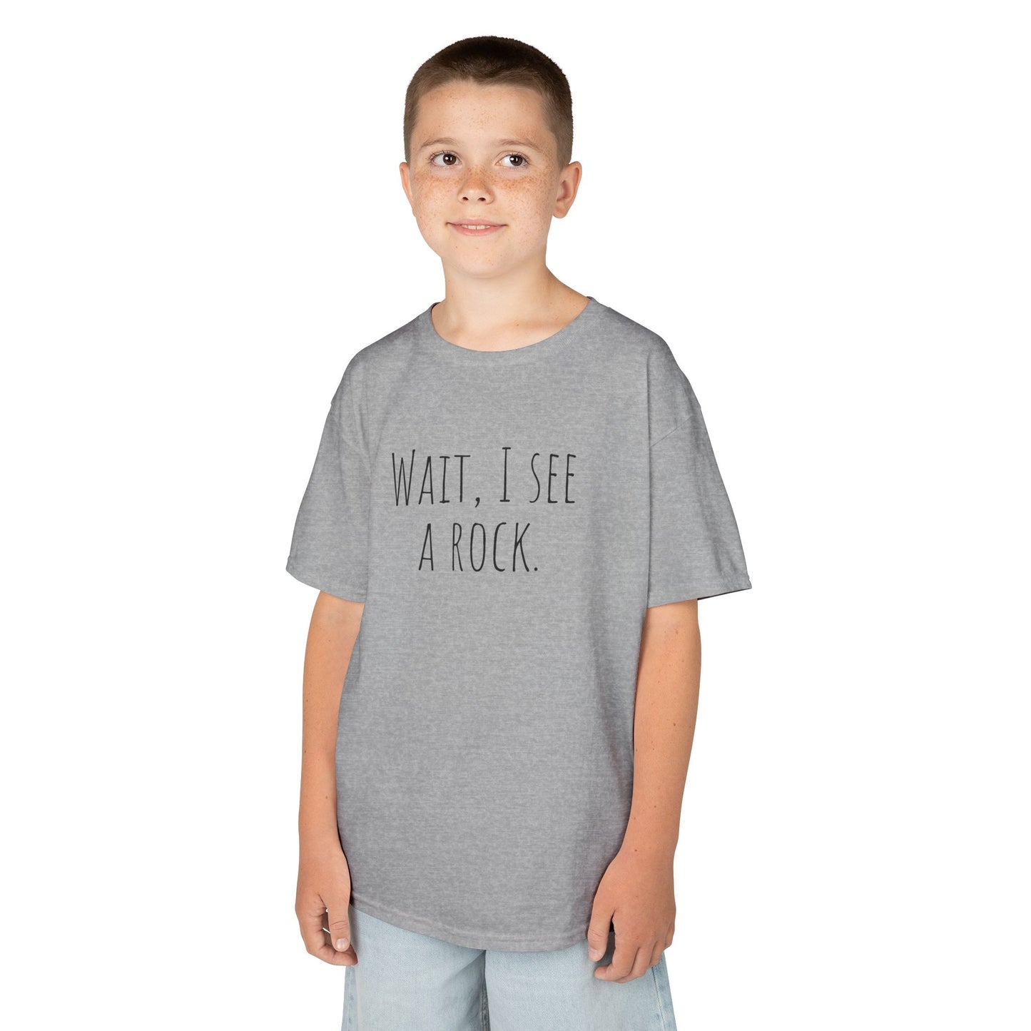 Kids Tee "Wait, I See a Rock." — Funny Explorer Shirt for Adventure-Loving Kids