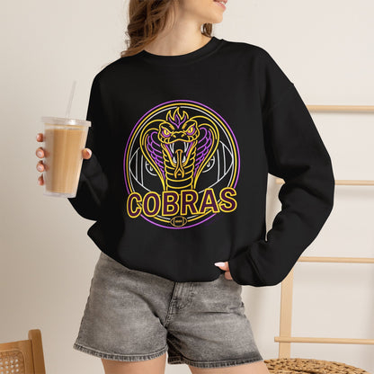 Cobras Logo Sweatshirt — Retro Neon Snake Bella Canvas Crewneck