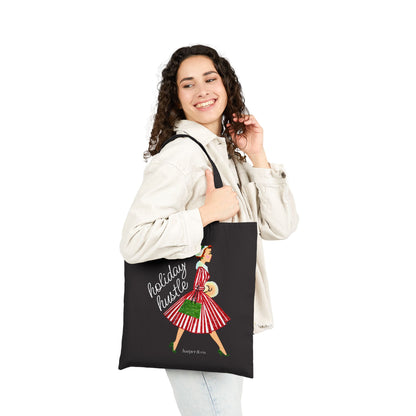 Holiday Hustle Tote Bag — Vintage Woman Carrying Gifts Canvas Tote