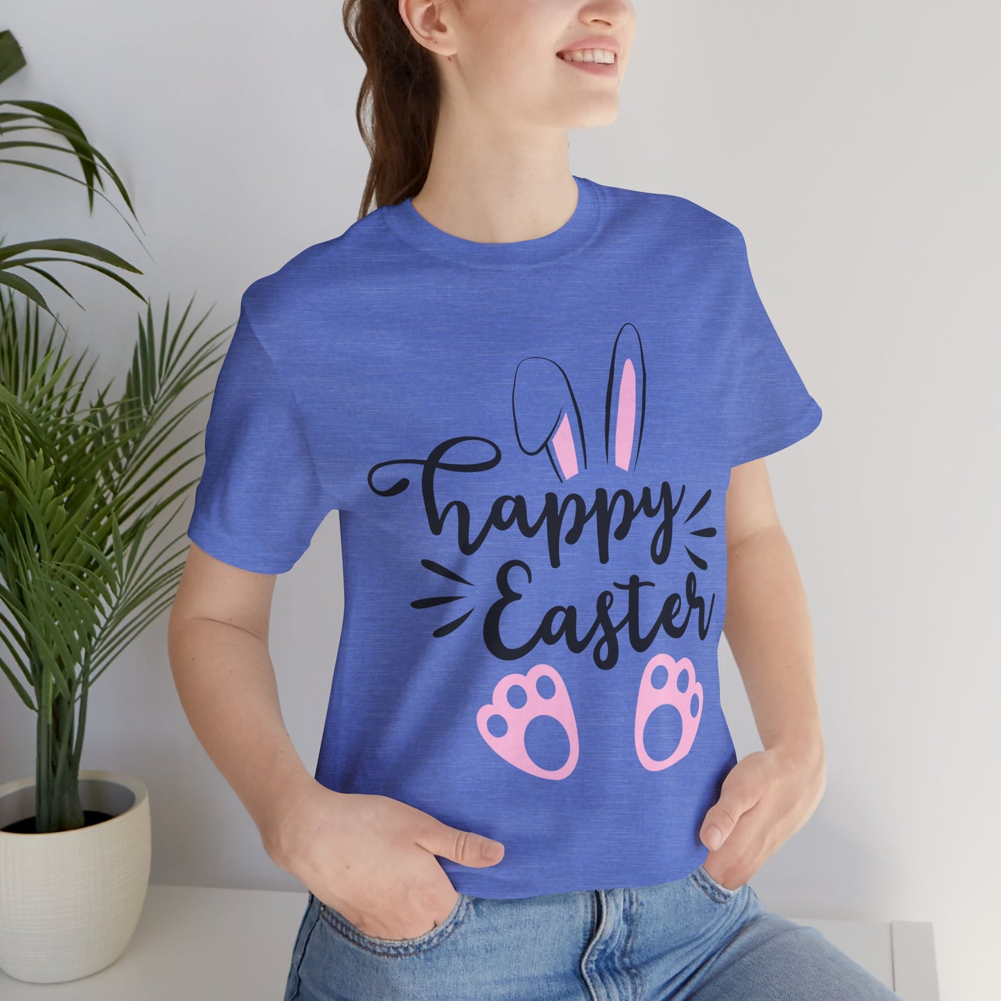 Happy Easter T-Shirt — Bella Canvas Unisex Jersey Short Sleeve Tee