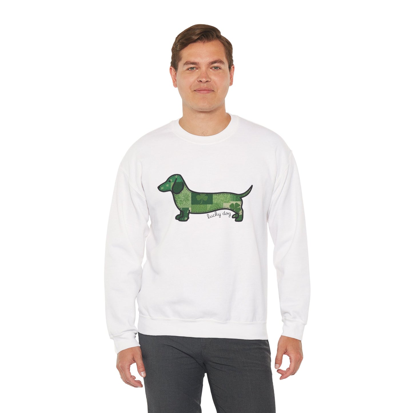 St. Patrick's Lucky Dachshund Quiltwork Sweatshirt