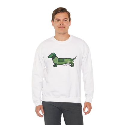 St. Patrick's Lucky Dachshund Quiltwork Sweatshirt