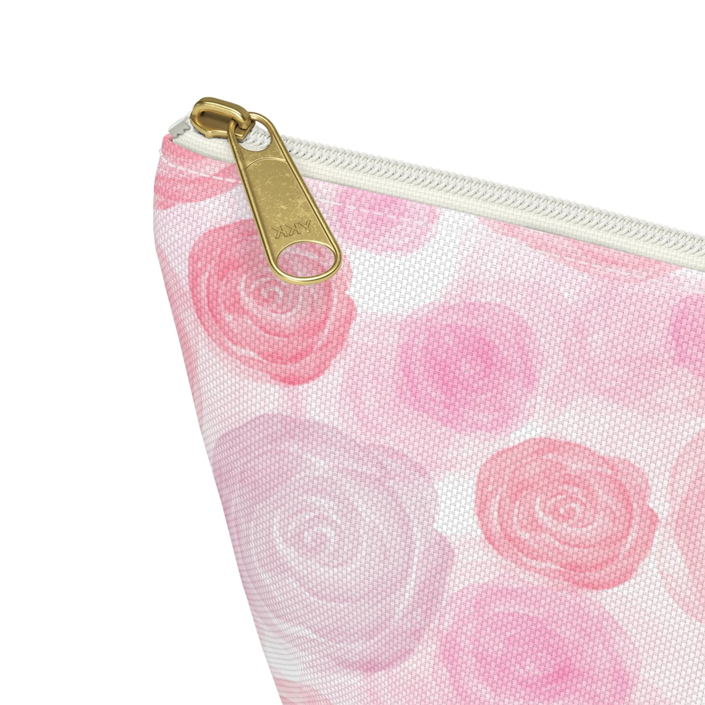 Border Collie & Pink Roses Accessory Pouch w T-bottom