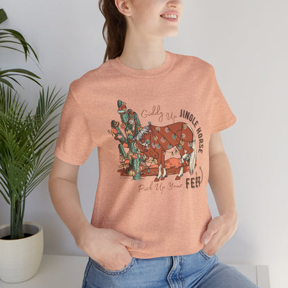 Giddy Up Jingle Horse Bella Canvas Full Size Unisex Jersey Short Sleeve Tee