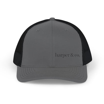 Harper & Co. Embroidered Trucker Cap — Adjustable Snapback Mesh Hat