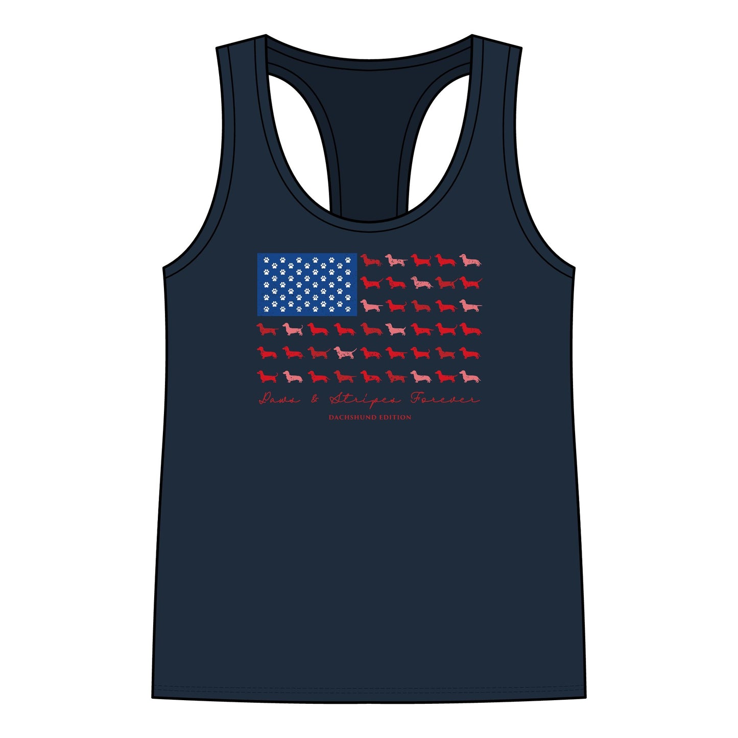 Paws and Stripes Women's Jersey Racerback Tank