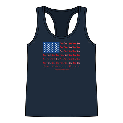 Paws and Stripes Women's Jersey Racerback Tank
