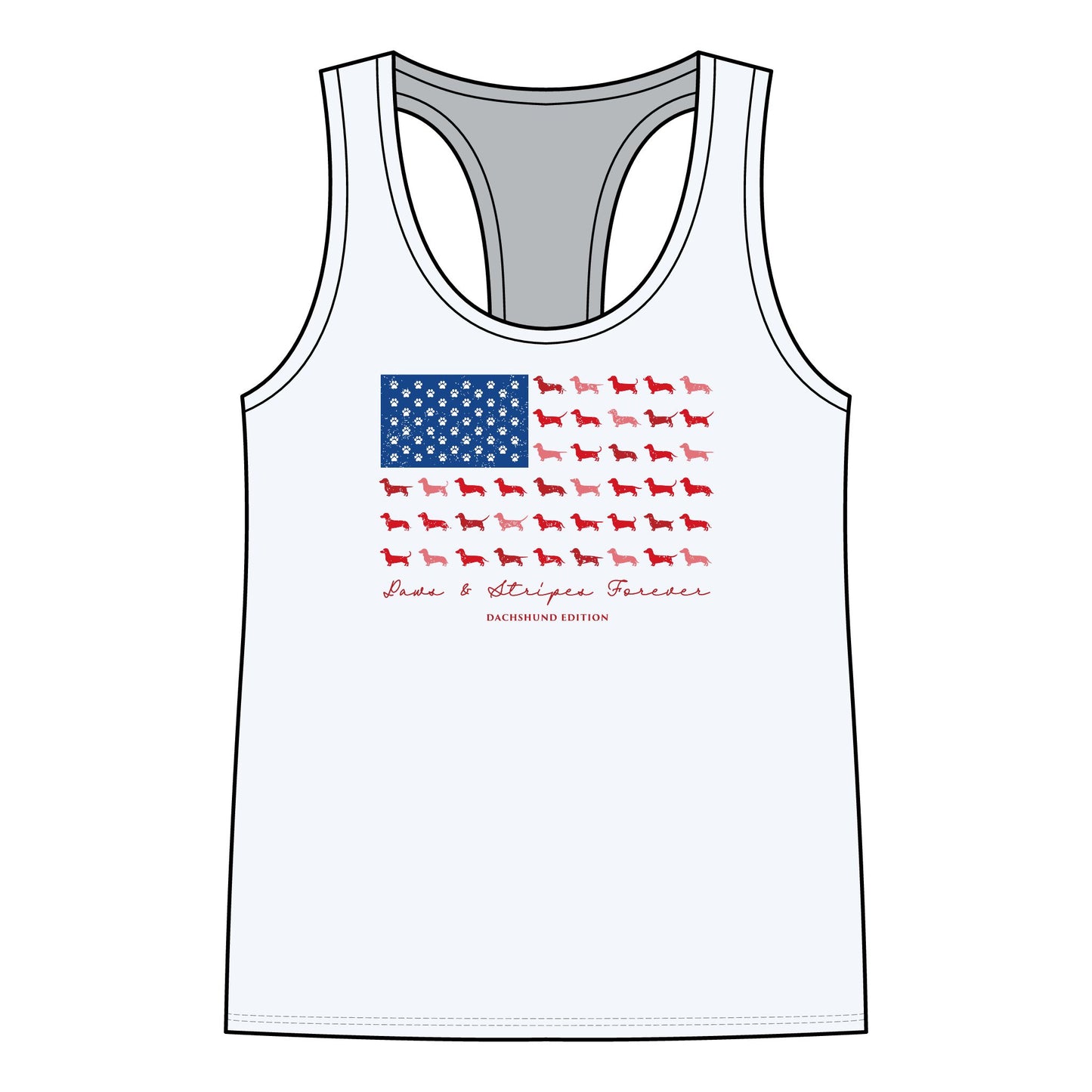 Paws and Stripes Women's Jersey Racerback Tank