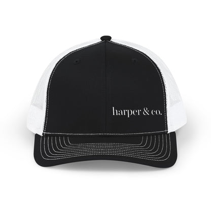 harper & co. Embroidered Trucker Cap — Classic Logo Snapback Hat