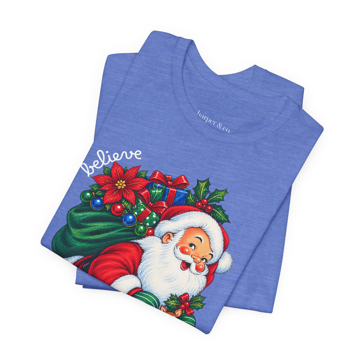 Vintage Santa 'Believe' Christmas Tee