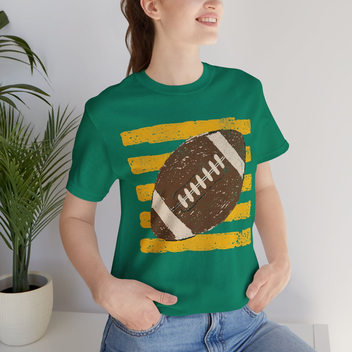 Football Vintage Stripes Bella Canvas T-Shirt