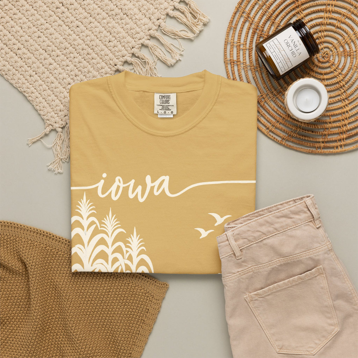 Copy of Iowa Farm Scene Crewneck Sweatshirt — Minimal Midwest Landscape