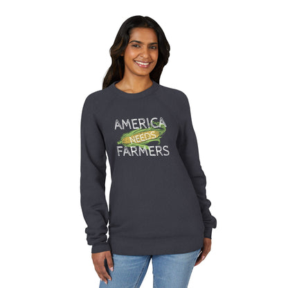 America Needs Farmers Sweatshirt – Corn Graphic Raglan Crewneck