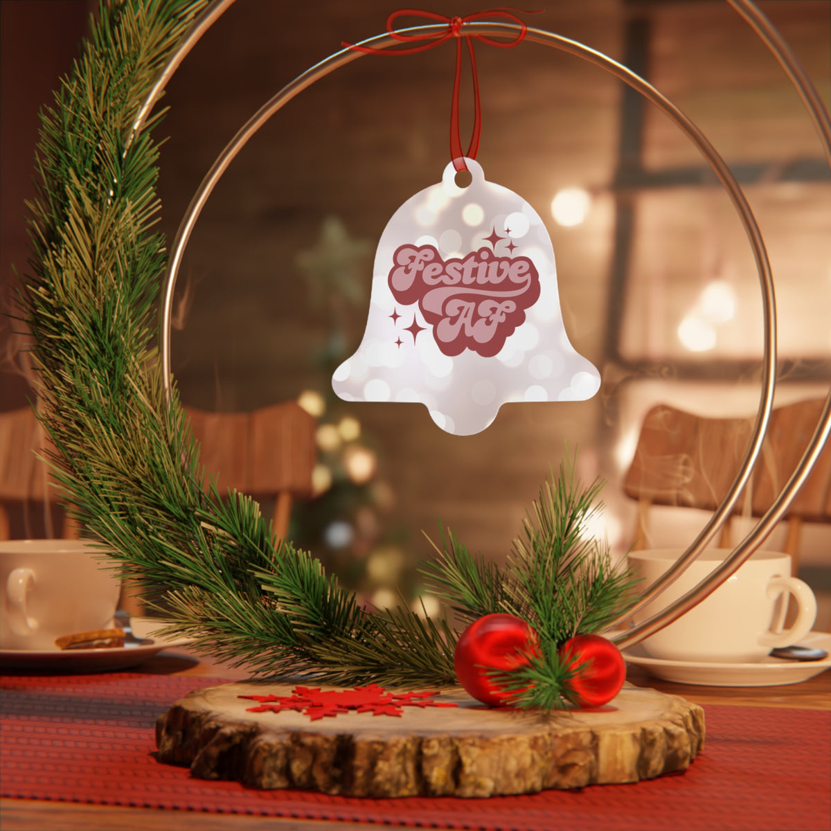 Festive AF Christmas Metal Ornament