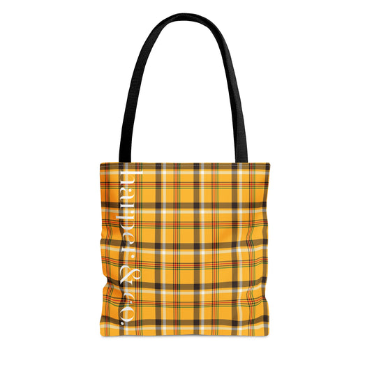 Yellow Plaid Tote Bag