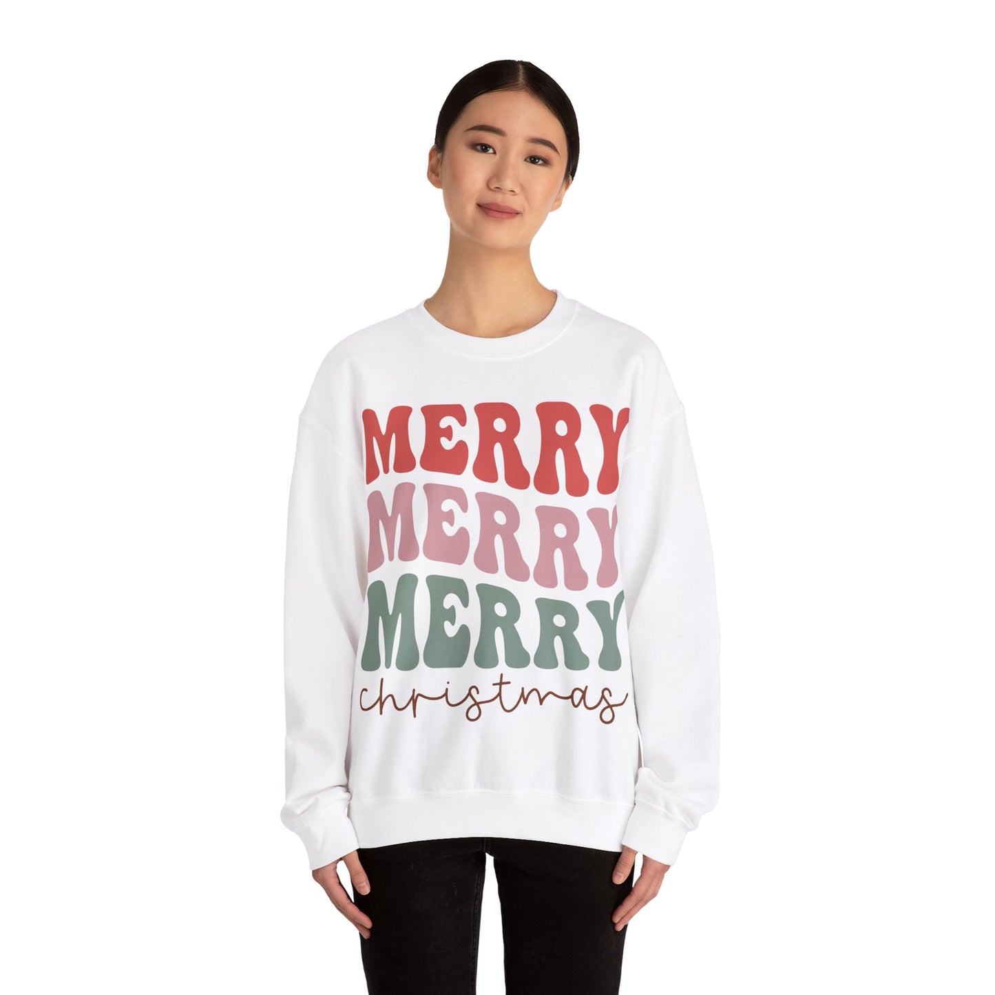 Merry Merry Merry Christmas Jersey Sweatshirt Full Size