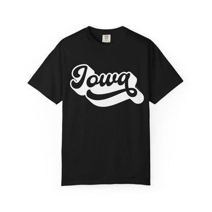 Iowa Retro Script T-Shirt — Vintage State Pride Tee