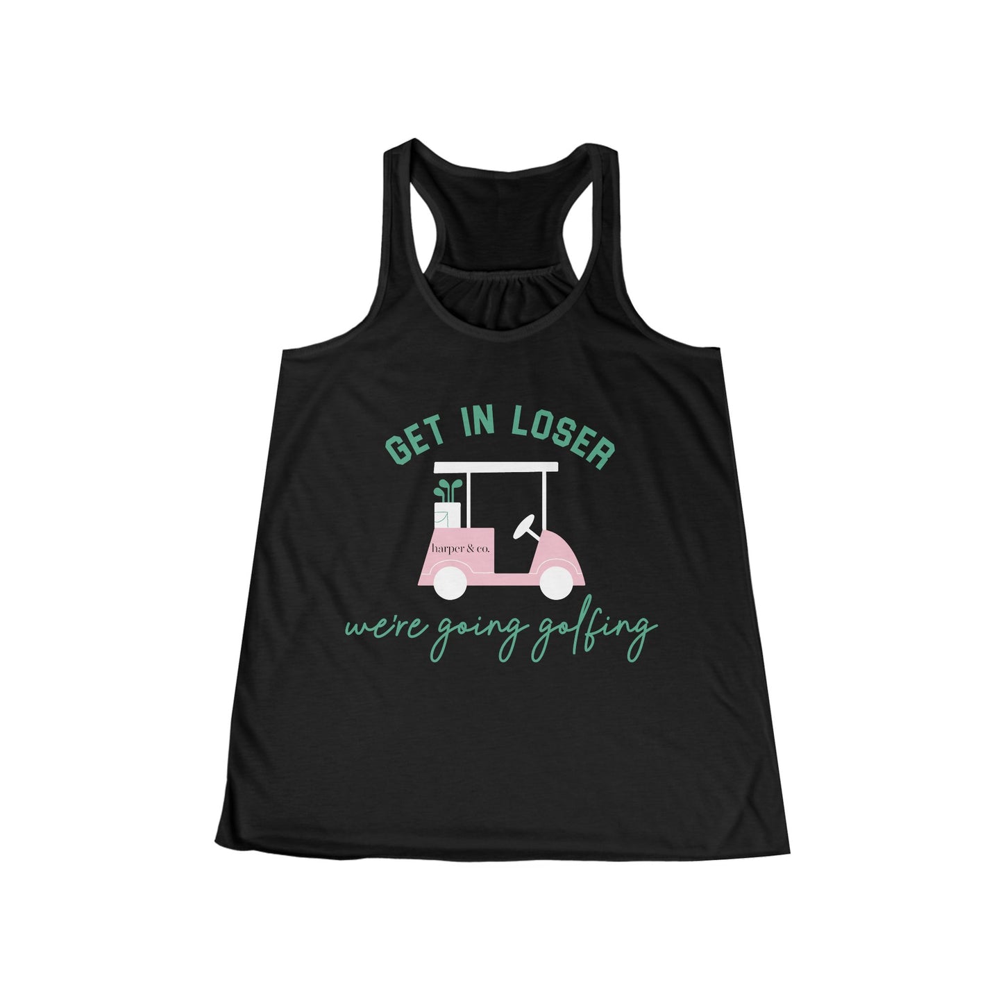 Get in Loser Women's Flowy Racerback Tank — Funny Golf Tank Top