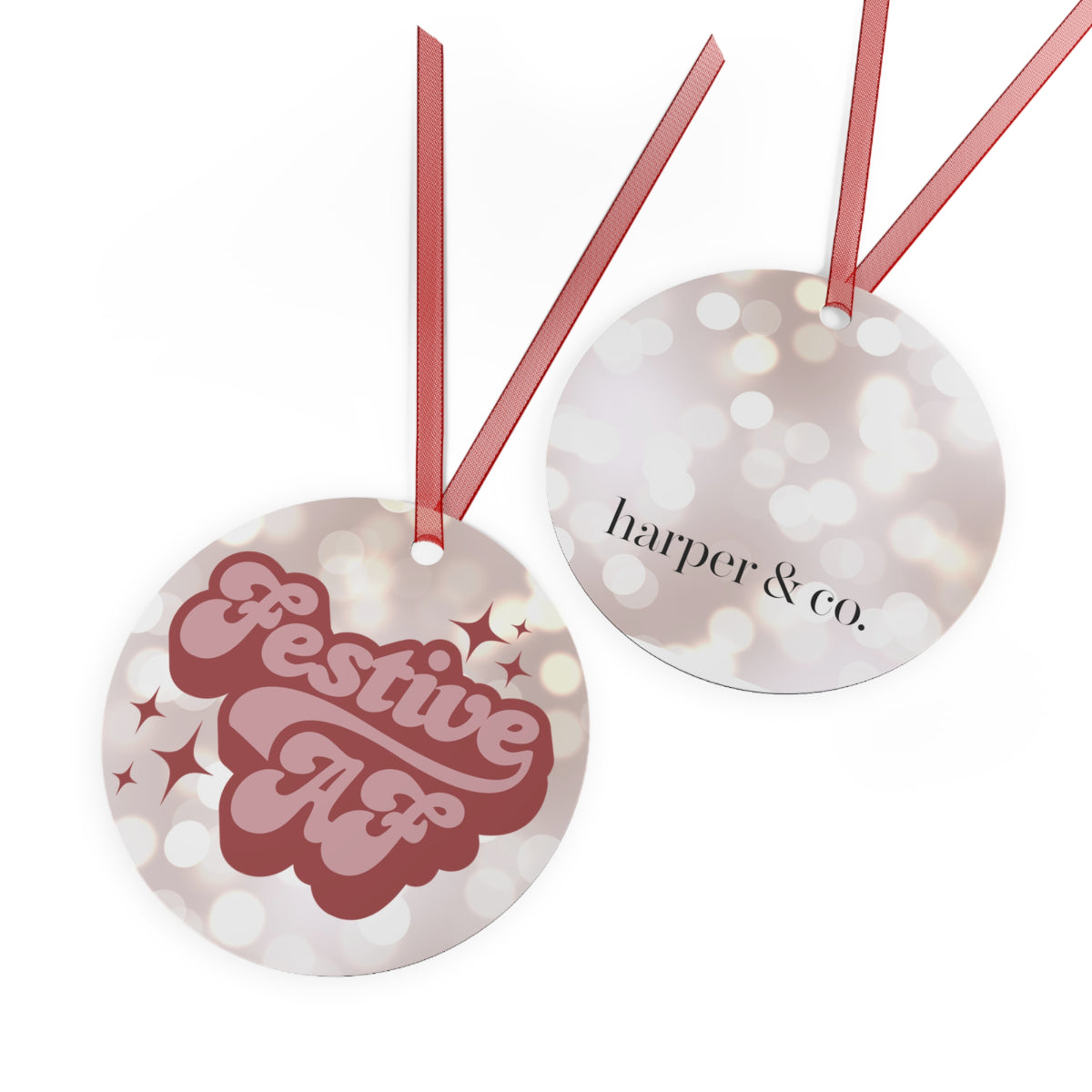 Festive AF Christmas Metal Ornament
