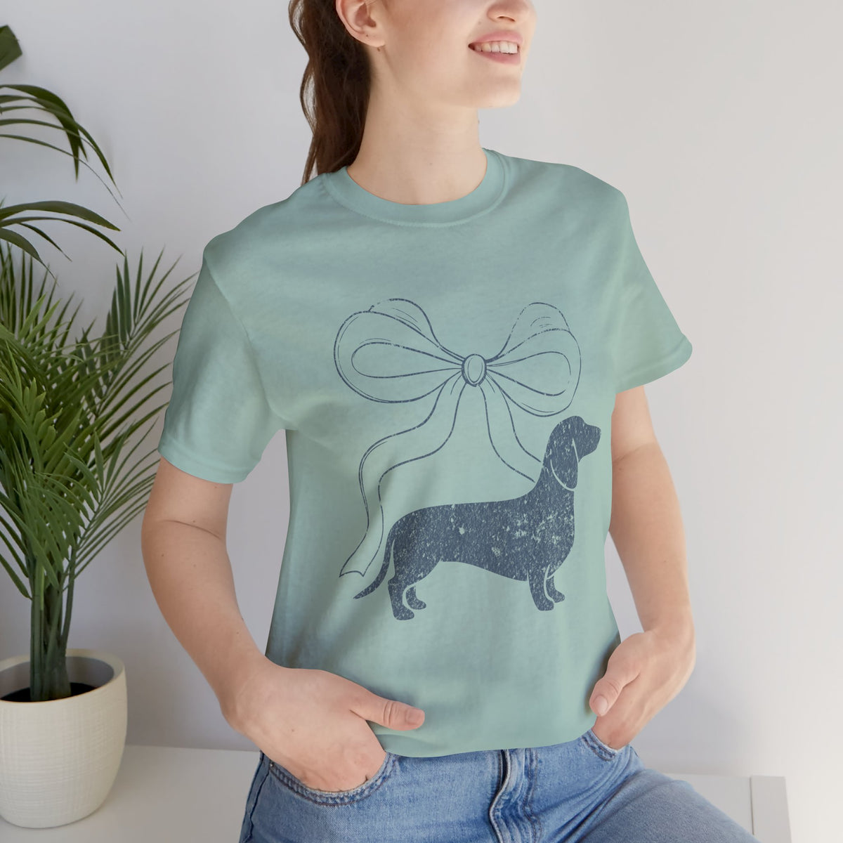 Dachshund Coquette Bow T-Shirt — Cute Doxie Graphic Tee