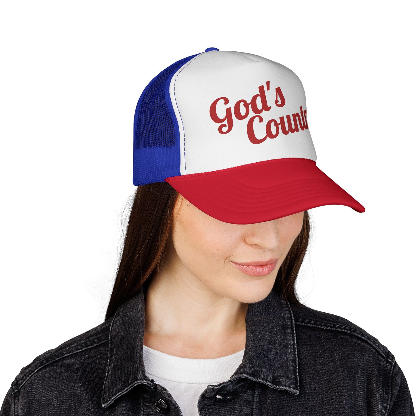 God's Country Trucker Cap — Patriotic Mesh Back Hat