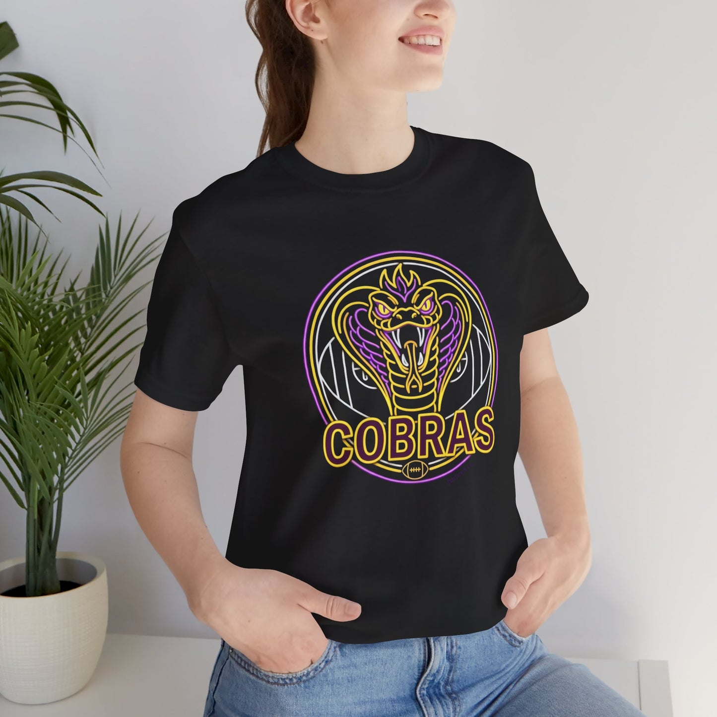 Cobra Logo T‑Shirt — Neon Retro Cobras Graphic Tee