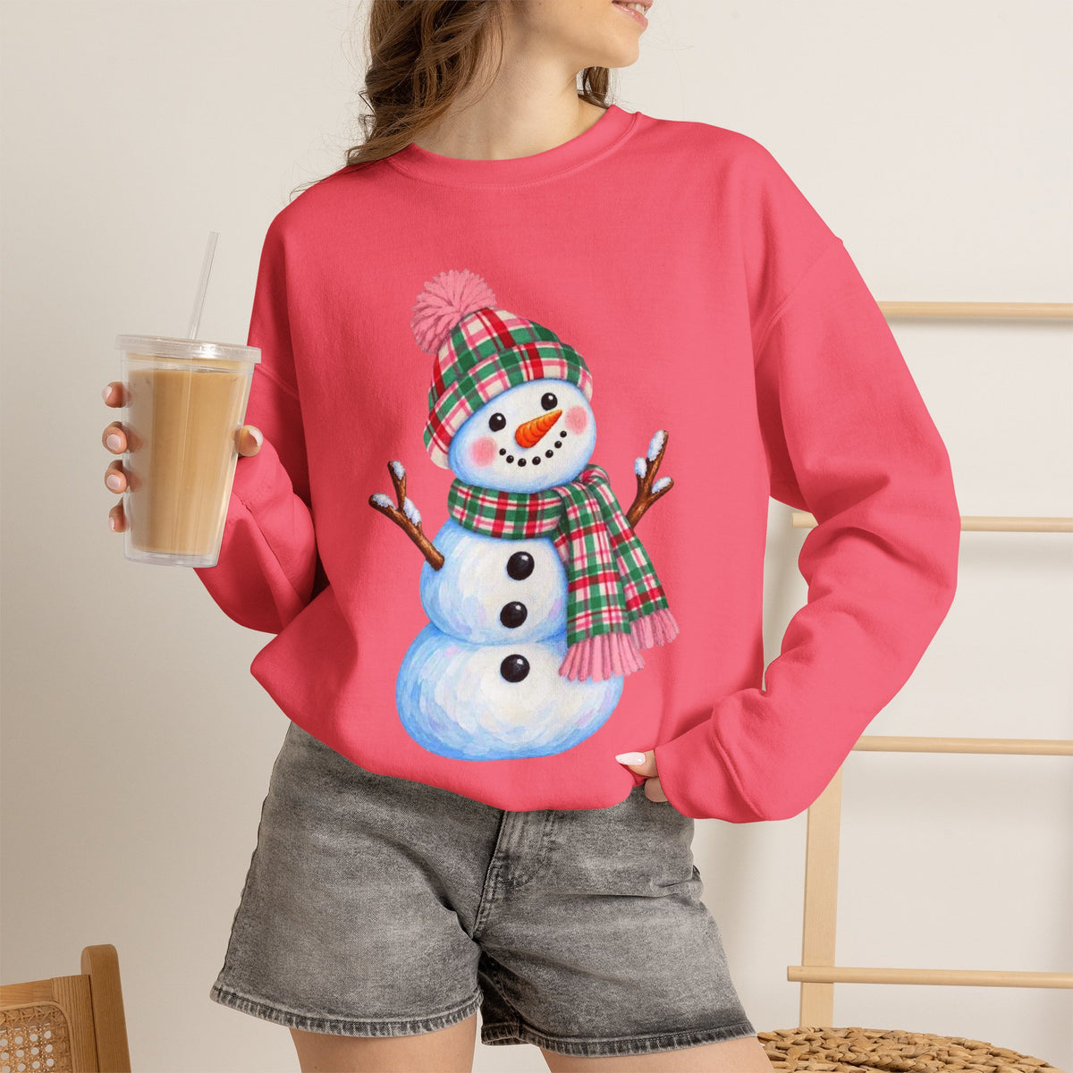 Festive Snowman Christmas Crewneck Sweatshirt