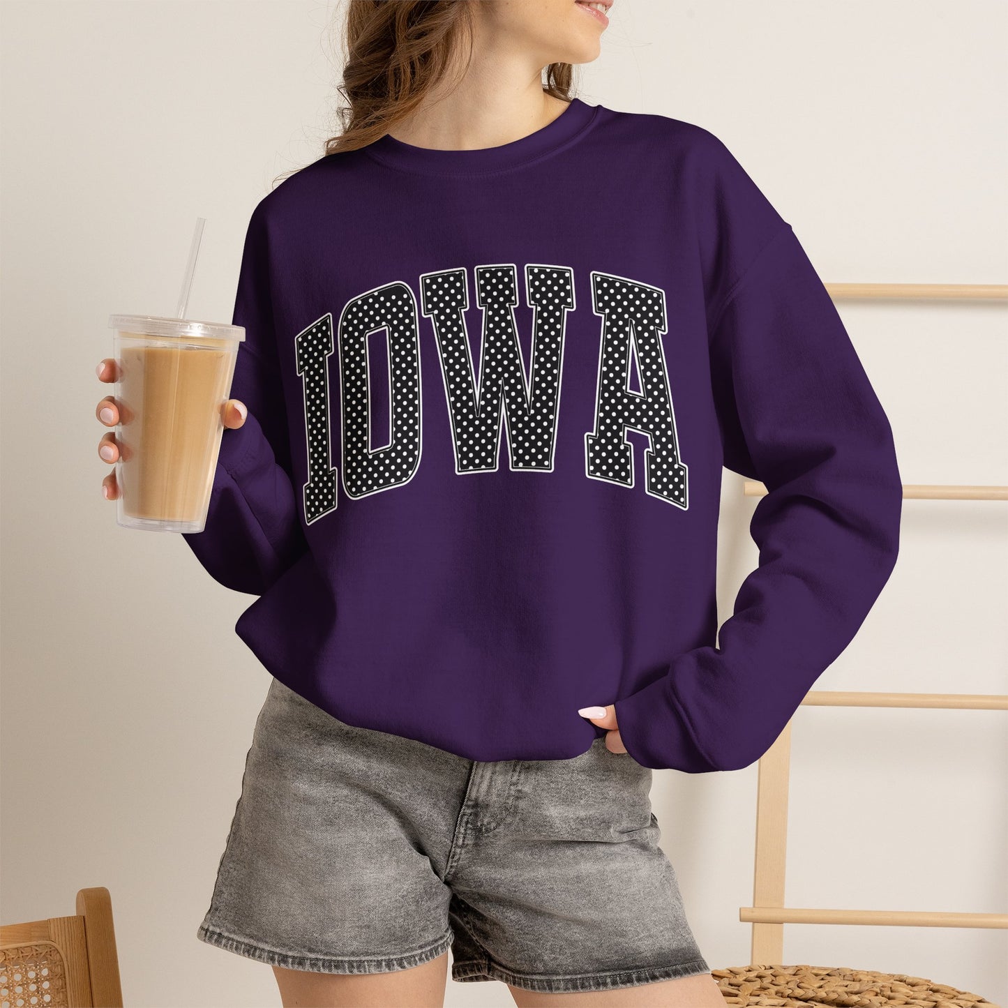 Iowa Arch Logo Sweatshirt — Classic Collegiate Crewneck