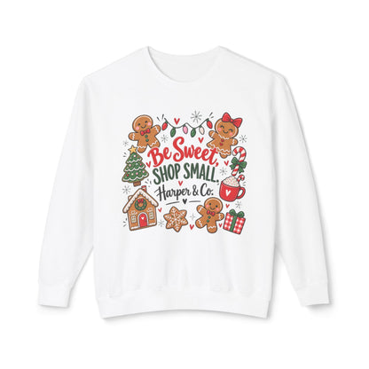 Be Sweet Shop Small Christmas Sweatshirt — Gingerbread Holiday Crewneck