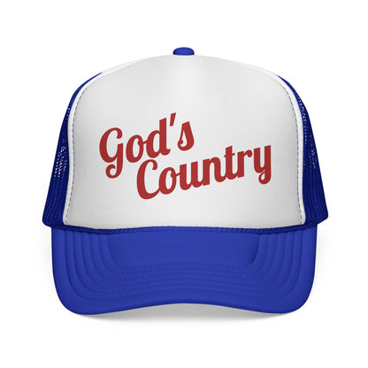 God's Country Trucker Cap — Patriotic Mesh Back Hat