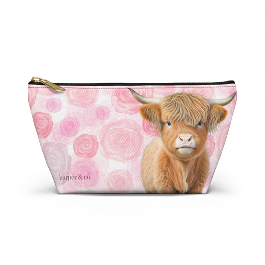 Highland & Pink Roses Accessory Pouch w T-bottom