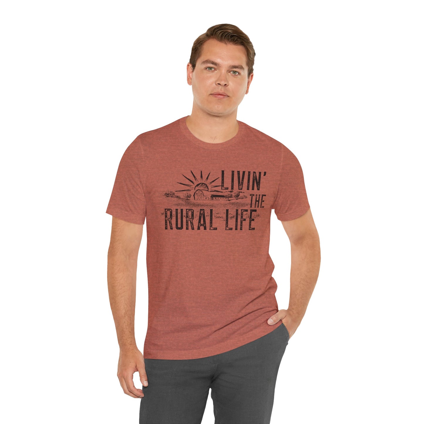 Living the Rural Life T-Shirt — Rustic Country Graphic Tee