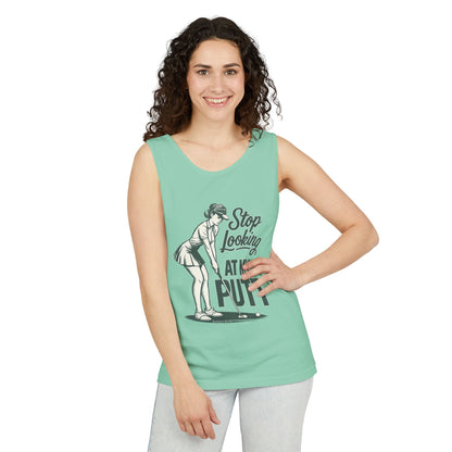 Golf Tank Top — "Stop Looking at My Putt" Funny Golfing Tank