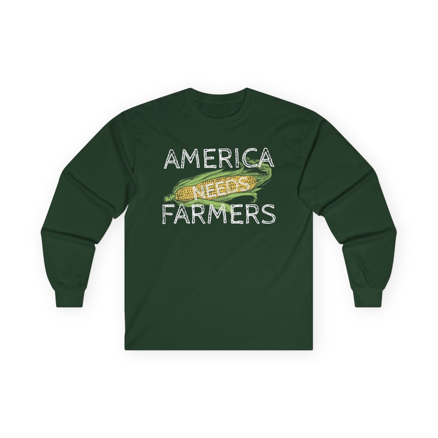 America Needs Farmers Long Sleeve Tee, Unisex Jersey Tee, Gift for Farmers, Agriculture Apparel, Farm Lover Shirt