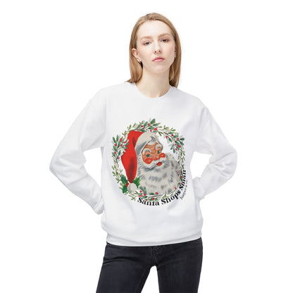 Santa Shops Here Crewneck Medium Weight Sweatshirt