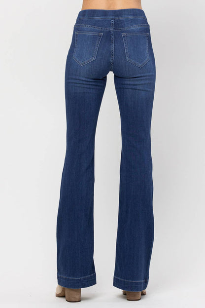 Jocelyn Full Size Dark Denim Pull On Flare