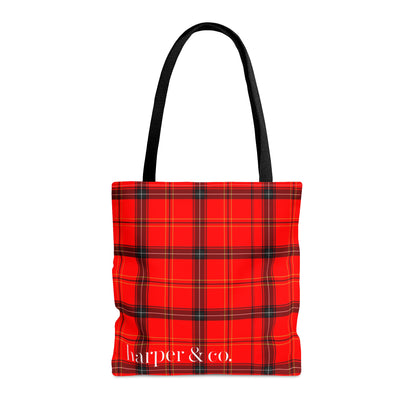 Red Tartan Plaid Tote Bag