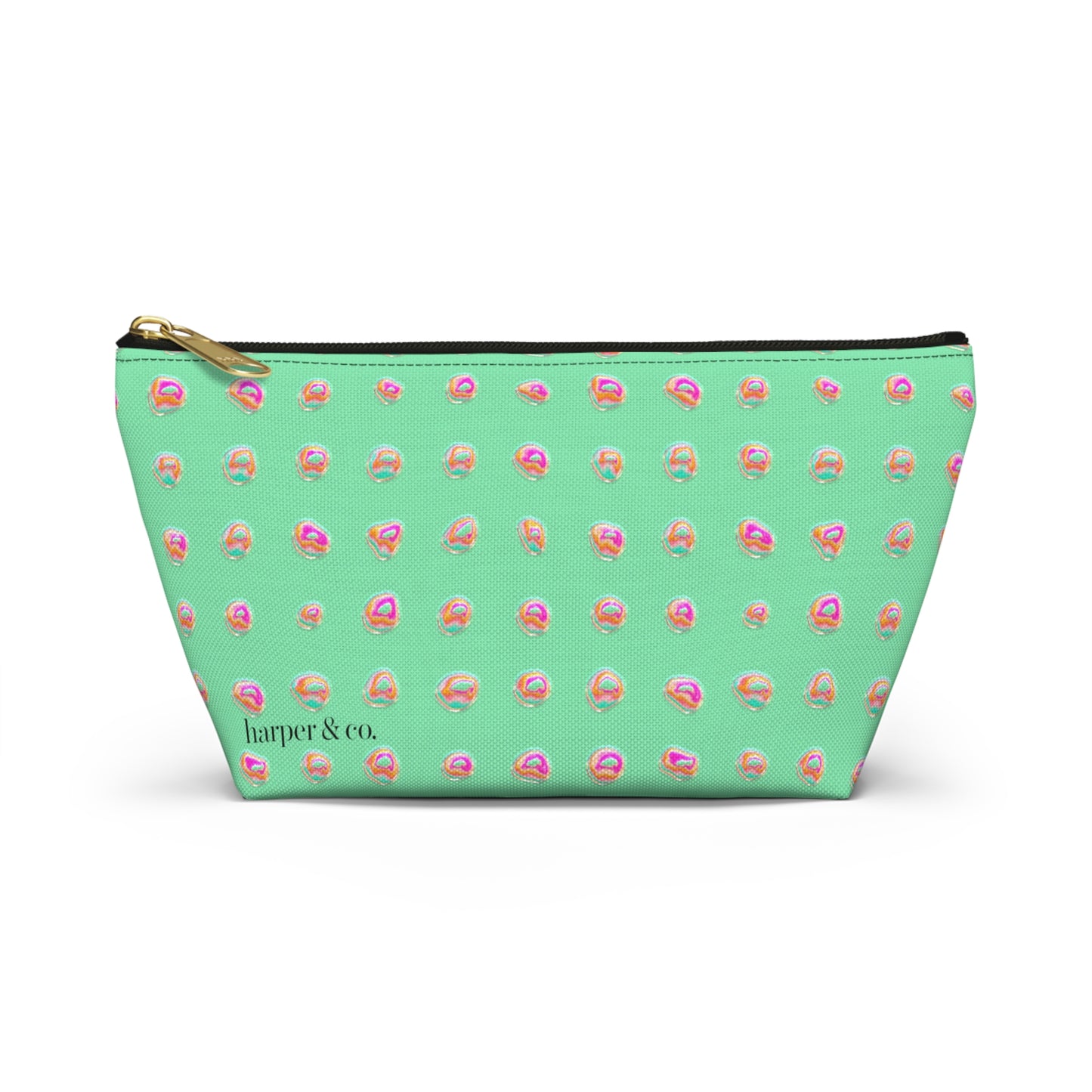 Mint Green Dot Accessory Pouch w T-bottom