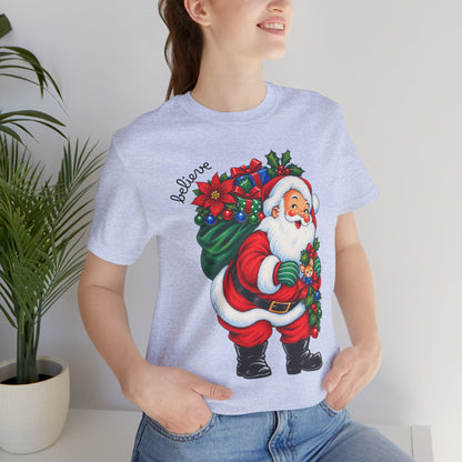 Vintage Santa 'Believe' Christmas Tee