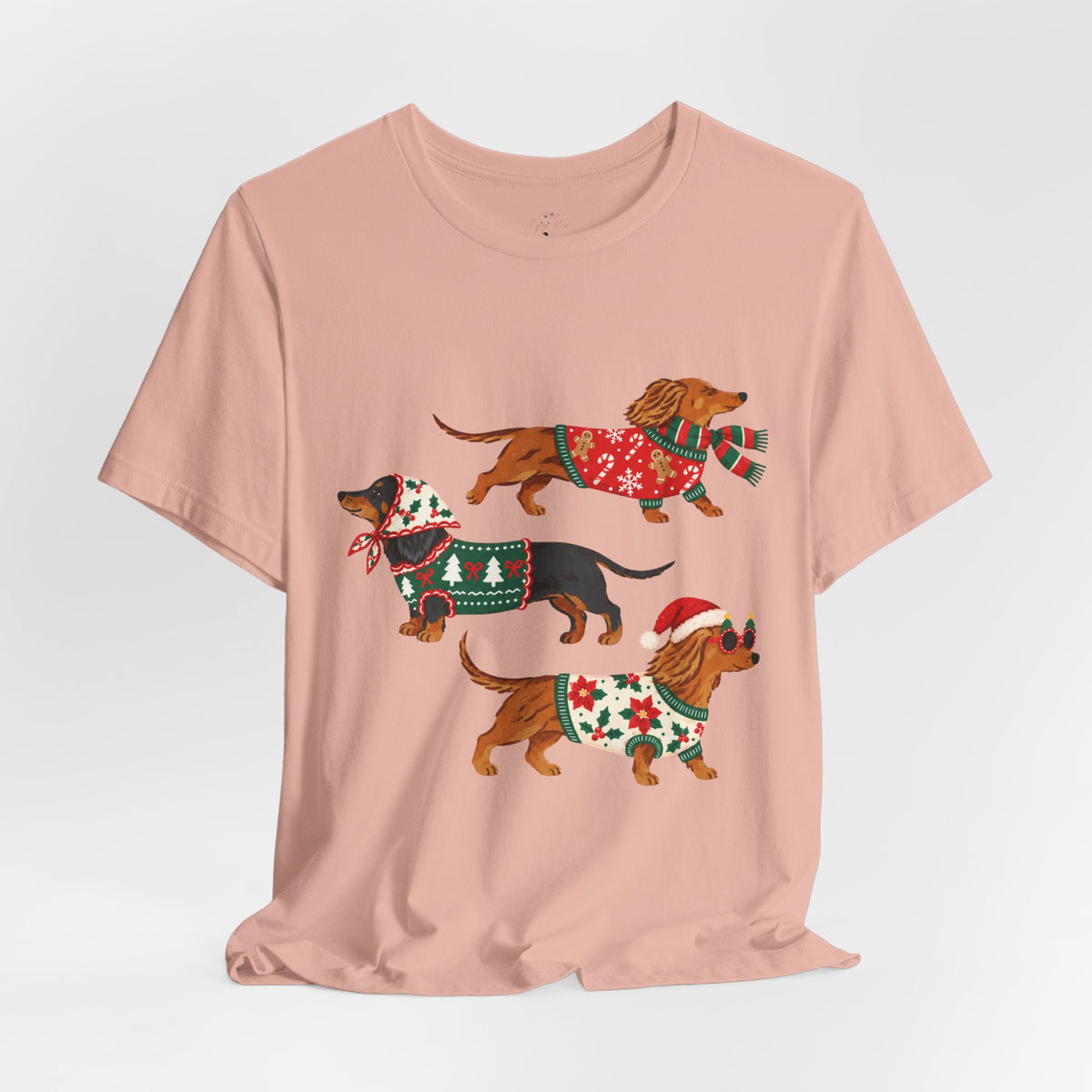 Dachshund Trio Christmas Sweater Tee