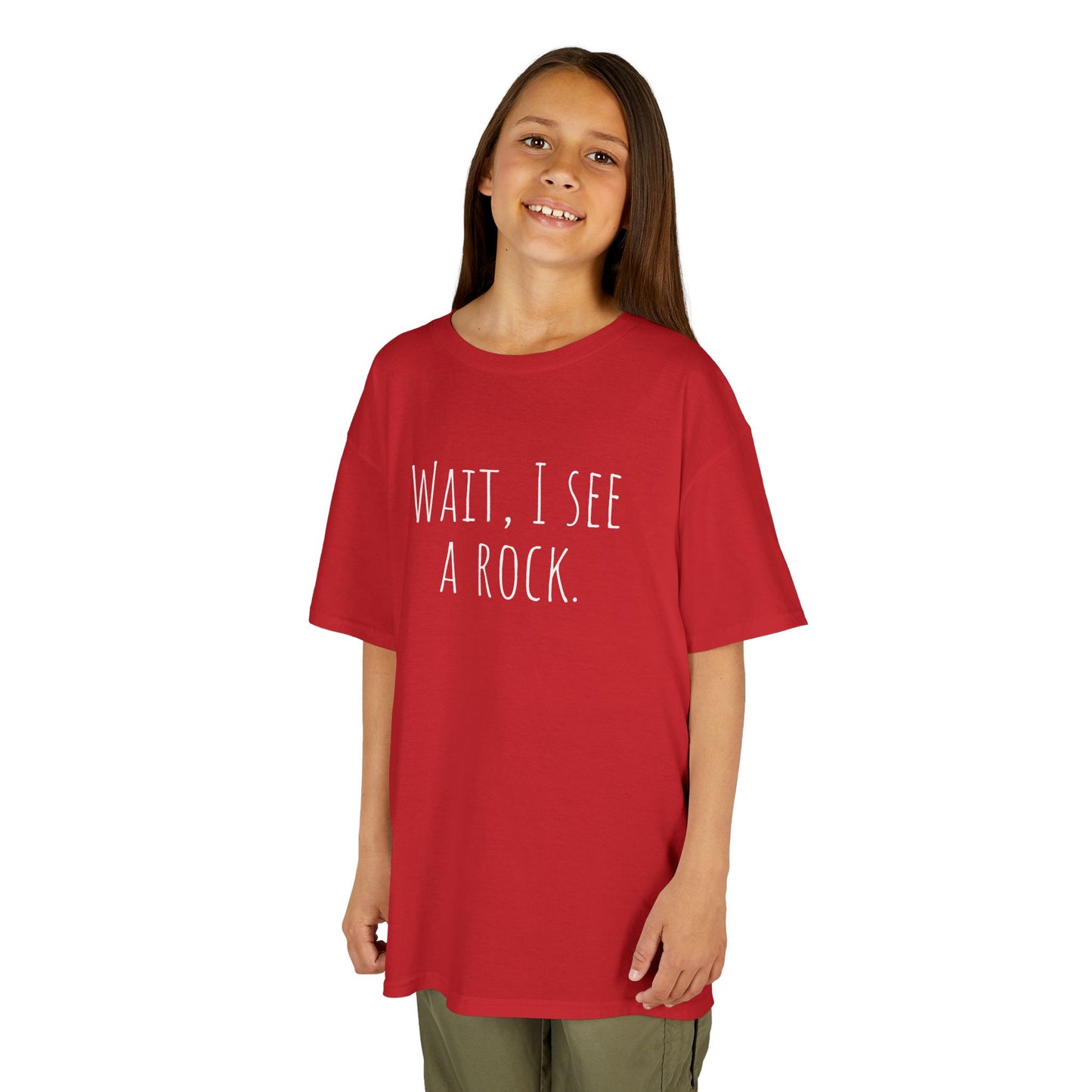 Kids Tee "Wait, I See a Rock." — Funny Explorer Shirt for Adventure-Loving Kids