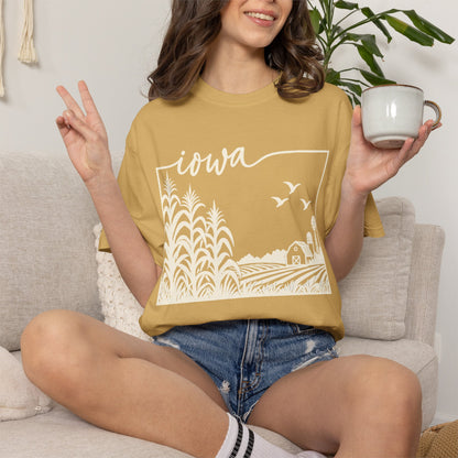 Copy of Iowa Farm Scene Crewneck Sweatshirt — Minimal Midwest Landscape