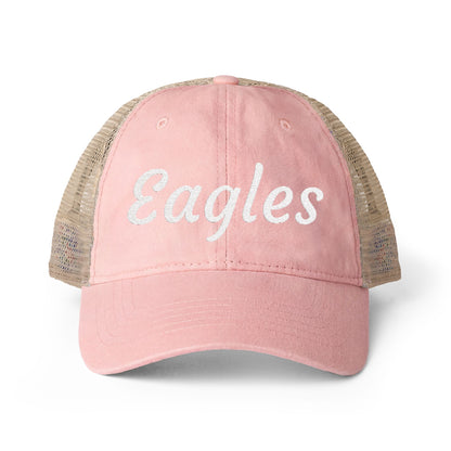 Personalized Team Embroidered Women's Washed Mesh-Back Hat
