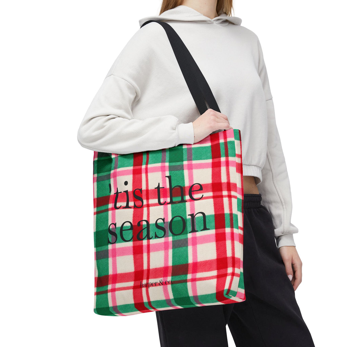 Christmas Plaid Tote Bag - 'Tis the Season Holiday Market Bag