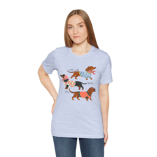 Dachshund Trio Graphic Tee — Cute Wiener Dog Shirt