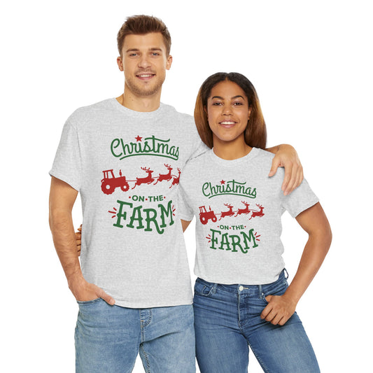 Christmas on the Farm Unisex Heavy Cotton Tee